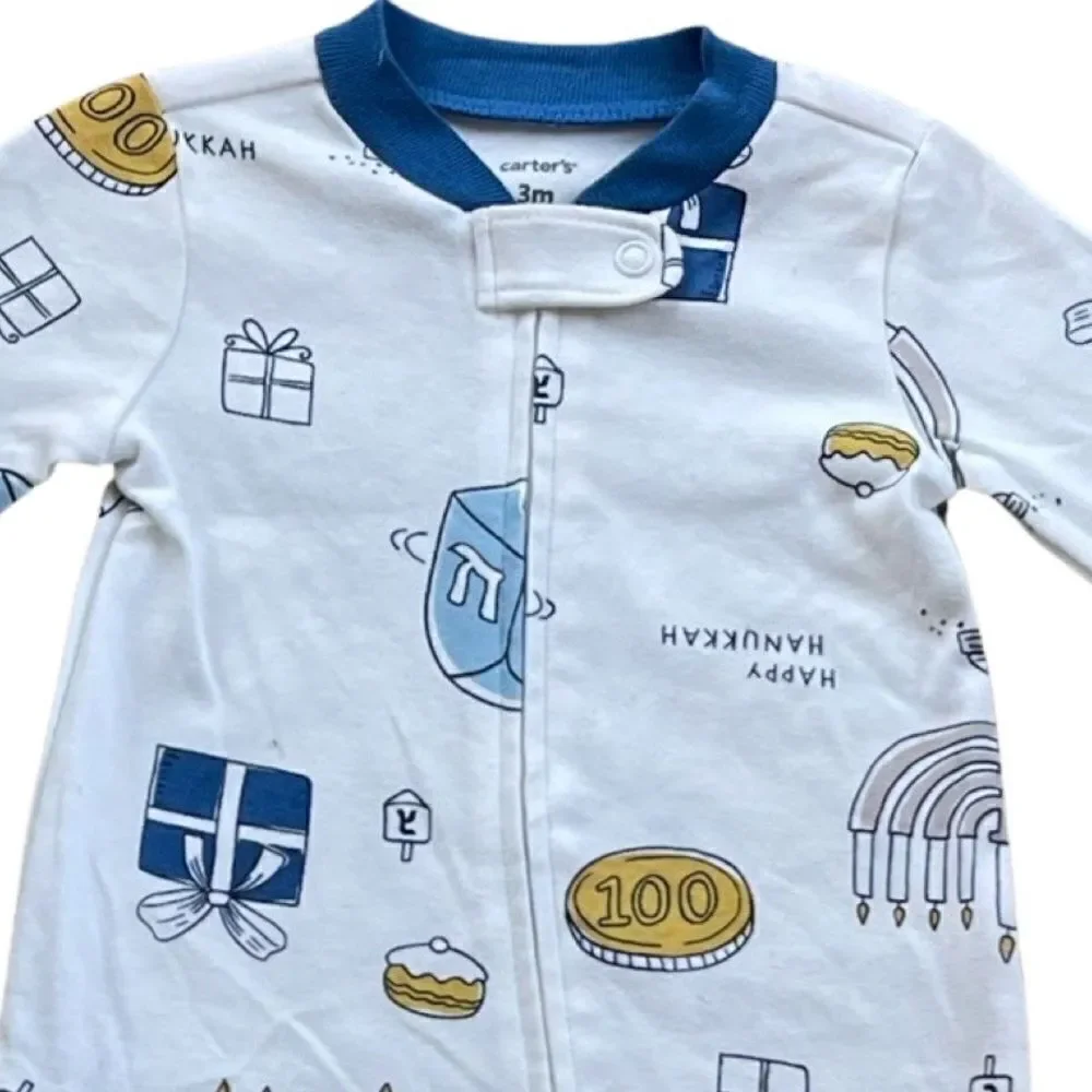 Carter’s Baby Boys & Baby Girls Hanukkah 2 Way Zip Sleep & Play Size 3 Month NWT